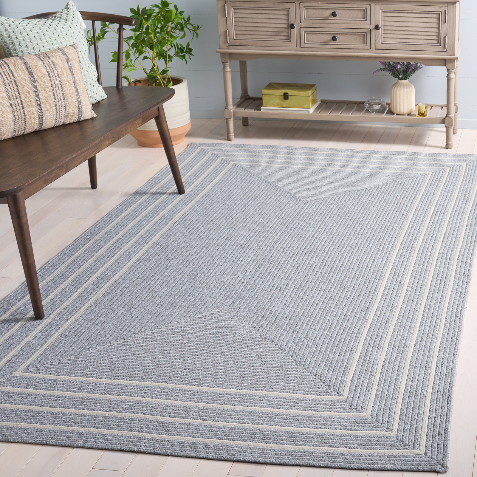 Machine Washable Hand-Woven Braided Rug, Rectangle 5' x 8'