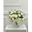 White Peony Faux Centerpiece In Glass Vase-1749398934