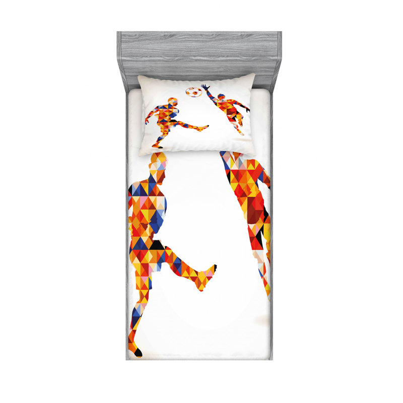 Ensemble de draps floraux Soccer Soccer, Ensemble de draps pour lit simple avec drap-housse