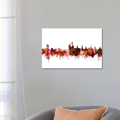Iowa City, Iowa Skyline by Michael Tompsett - 1 Piece Wrapped Canvas Wall Art