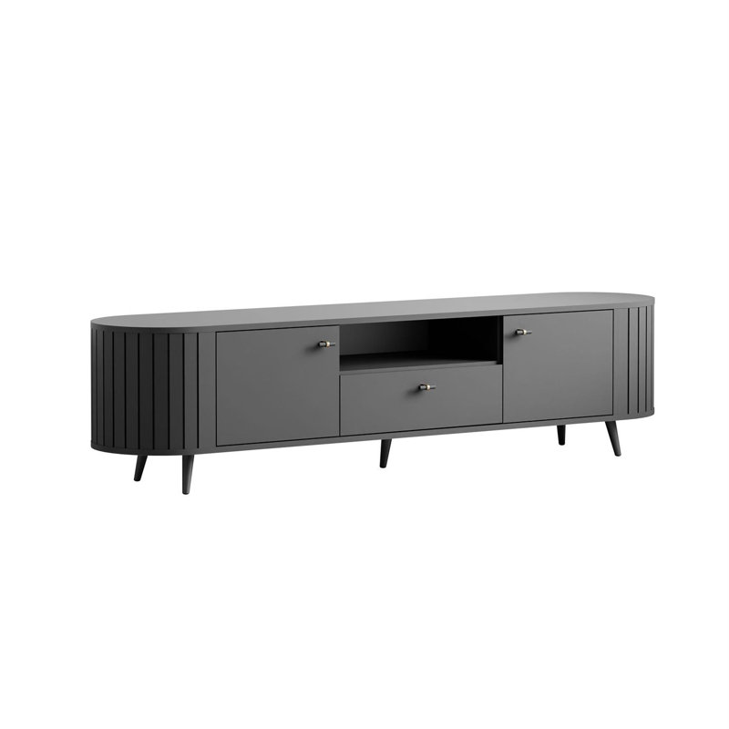 Unfinished TV Stand for TVs up to 49", Black/Black