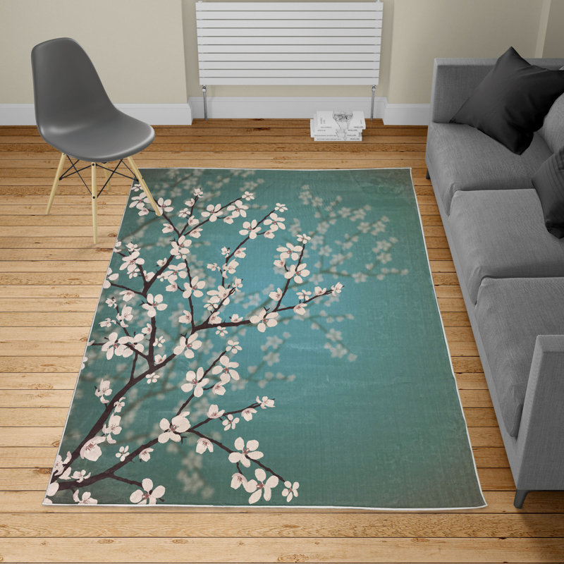 Tapis bleu sarcelle foncé, Rectangle 5 pi 2 po x 7 pi 6 po