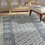 Tapis bleu / blanc en laine touffeté à la main Agathe-1574238248