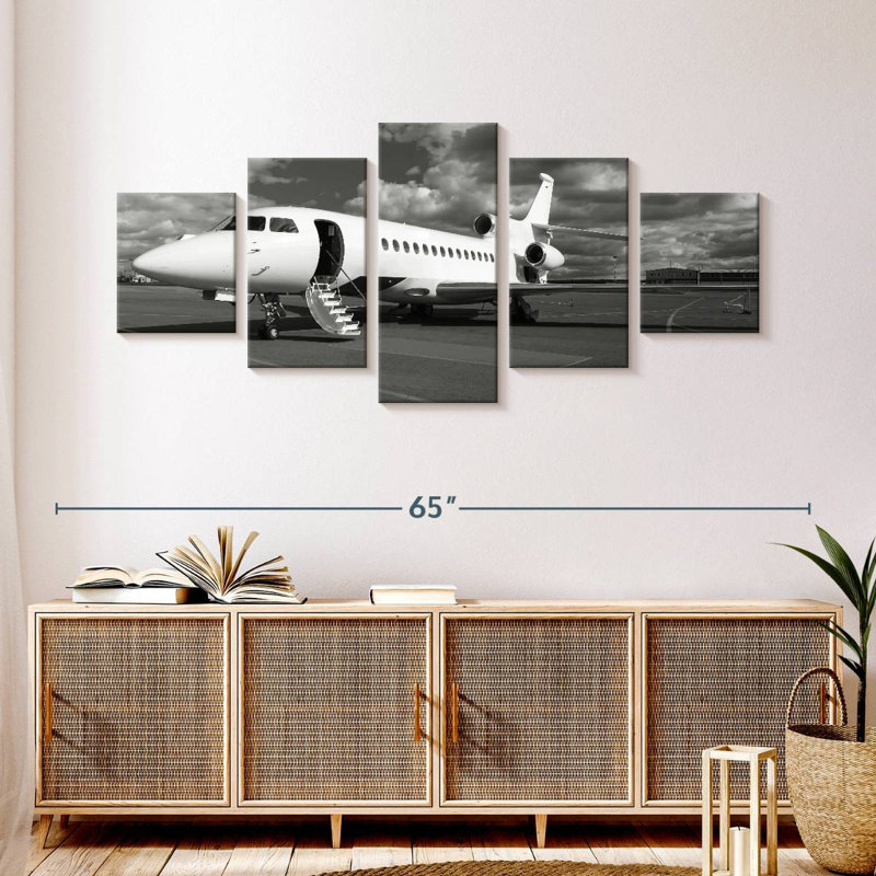 Boarding Private Jet, 24" H x 55" W