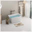 Baignoire balnéo autoportante en acrylique de 124 cm (49 pouces), style japonais carré, avec trop-plein chromé et vidange rapide, blanc brillant