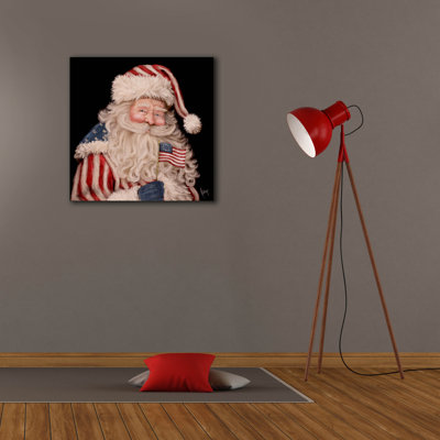 «Patriotic Santa» par Ashley Bradley, art mural sur toile