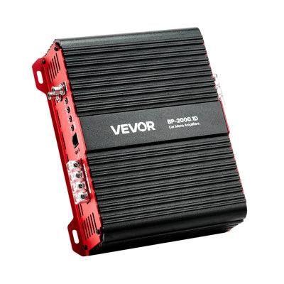Monoblock Car Amplifier, 2000W RMS MAX, 1/2/4 Ohm Stable, 1-Channel Class D Car Audio Amplifier with Remote Subwoofer Level Control, Low Pass Filter and Bass Boost, Volume Controller Included