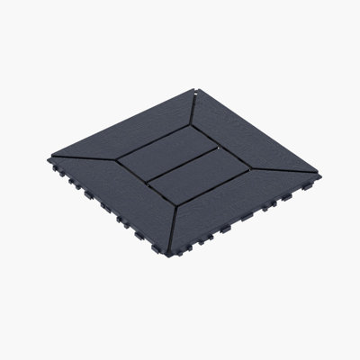 44 Pcs Dark Gray 12 Inch DIY Interlocking Deck Tiles Indoor Outdoor Patio Floor Tiles