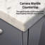 Meuble-lavabo double 72 po x P 22 po, comptoir en marbre de Carrare-2046065799-2046065793