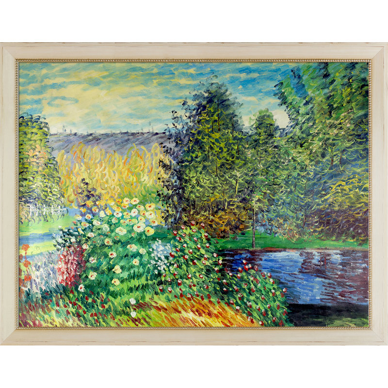 «Corner of the Garden at Montgeron» par Claude Monet - Peinture sur toile encadrée, H 40,5 po x l 52,5 po x P 2 po
