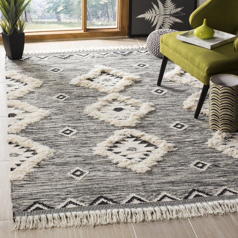 Isbell Geometric Hand Woven Area Rug, Rectangle 183 x 274 cm