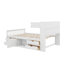 Base de lit plateforme double pleine grandeur avec tablettes de rangement pour bibliothèque et quatre tiroirs-648352568
