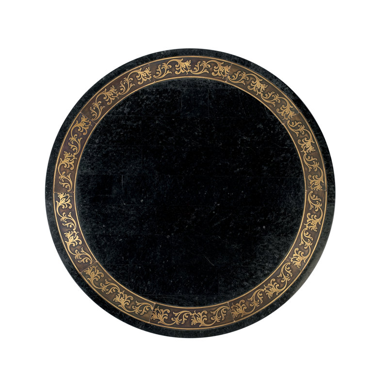  L 22,5 po Lafayette W Table d'appoint ronde en pierre multicolore
