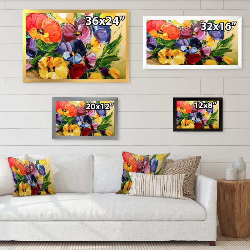 Fleurs du soleil VI - Reproduction de photo sur toile, H 24 po x l 36 po x P 1 po, Cadre photo blanc
