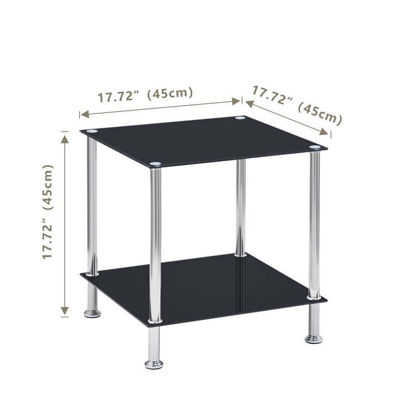 Choua Glass Top End Table