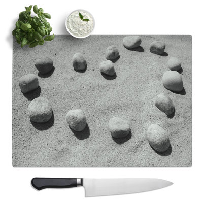 Landscape Pebbles Beach Heart Of Love No.1  Glass Chopping Board