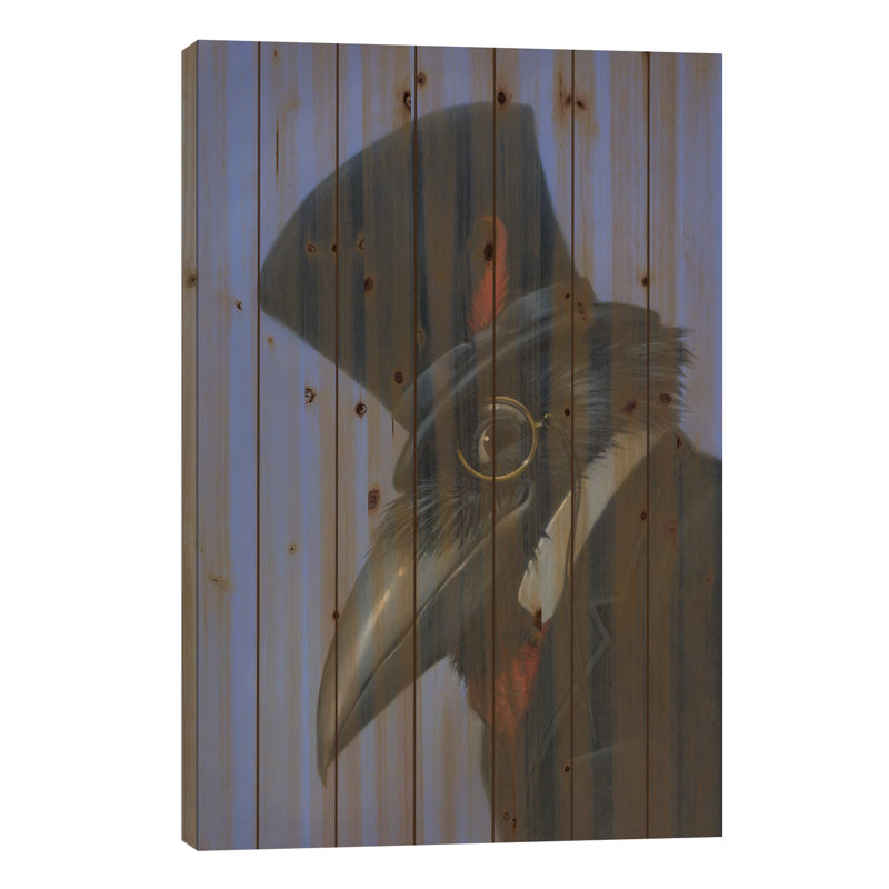«Guyette Crow on Wood» par Lisa Falkenstern, reproduction