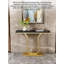 Console de style moderne de luxe en pierre frittée et fer, table de présentation Stable-133586117-133586118-133586120