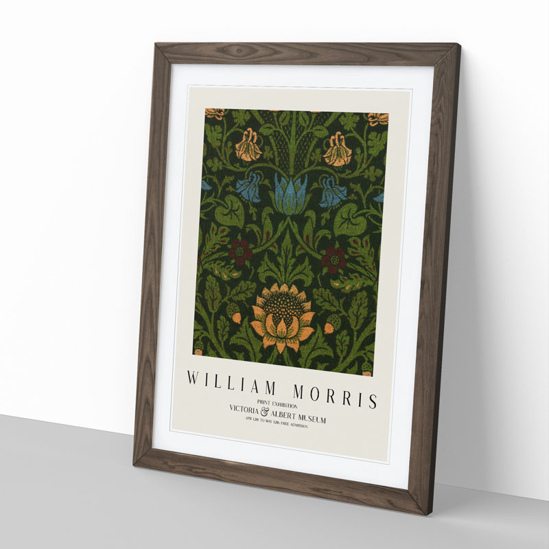 Violet and Columbine Vol.1 by William Morris - Framed Print, 48cm H x 36cm W x 2cm D, Walnut