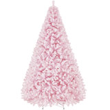 Pre-lit Flocked Artificial Christmas Tree with Foldable Stand