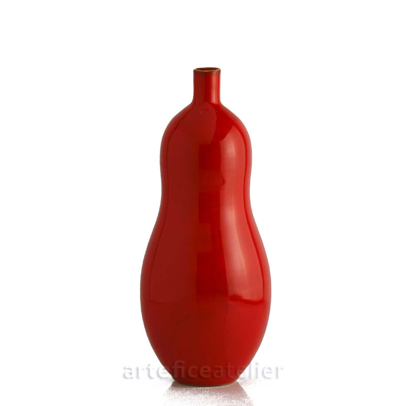 Chrisander Handmade Ceramic Table Vase, 20cm H x 9cm W x 9cm D, Black