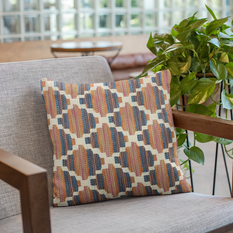 Lights Geometric Outdoor Reversible Throw Pillow, 12" x 20"