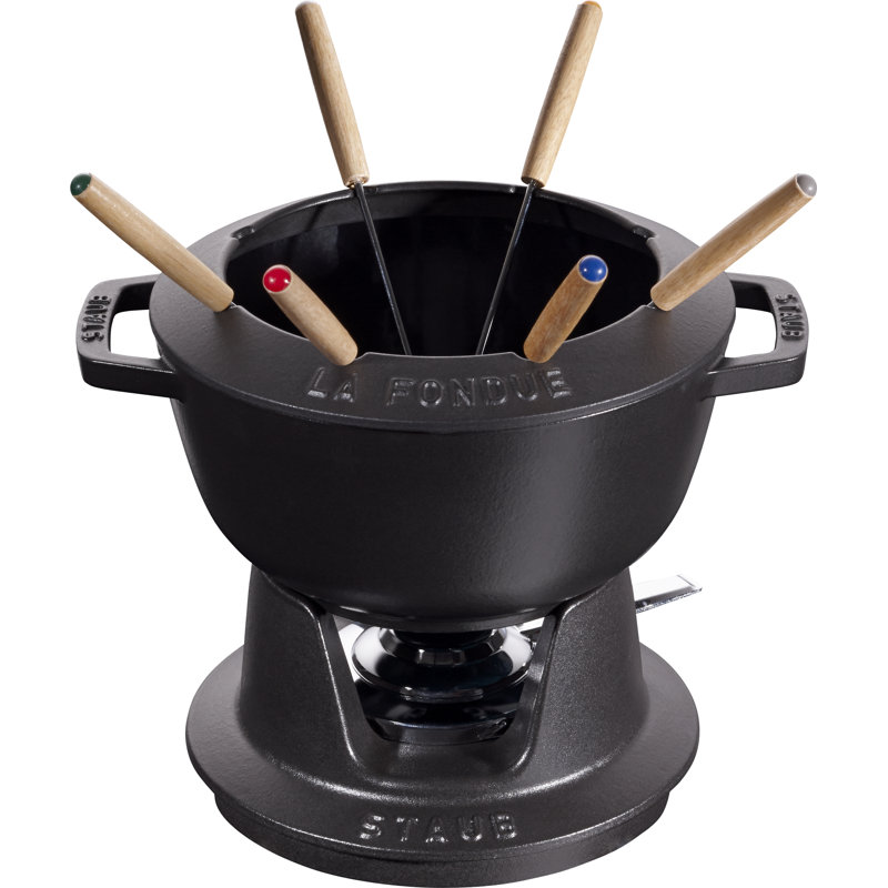 STAUB Cast Iron Fondue Set 1.7 L, 20cm, Black