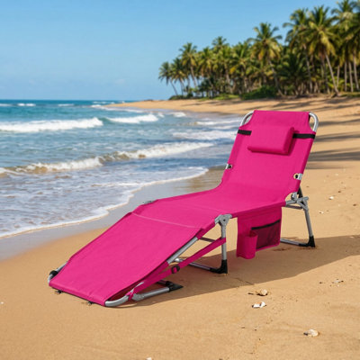Chaise de bronzage portative pour l'extérieur avec trous pour le visage et les accoudoirs pour la détente au bord de la piscine