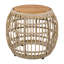 Table d'appoint d'extérieur en bois d'acacia avec piètement en osier - Brun clair