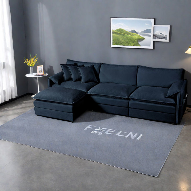 Canapés modernes spacieux, chenille, confort et flexibilité pour la maison