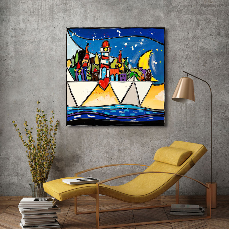 1WA6232 Colourful Art: Conjunction by Wallas - Wrapped Canvas Art Prints, 70cm H x 70cm W