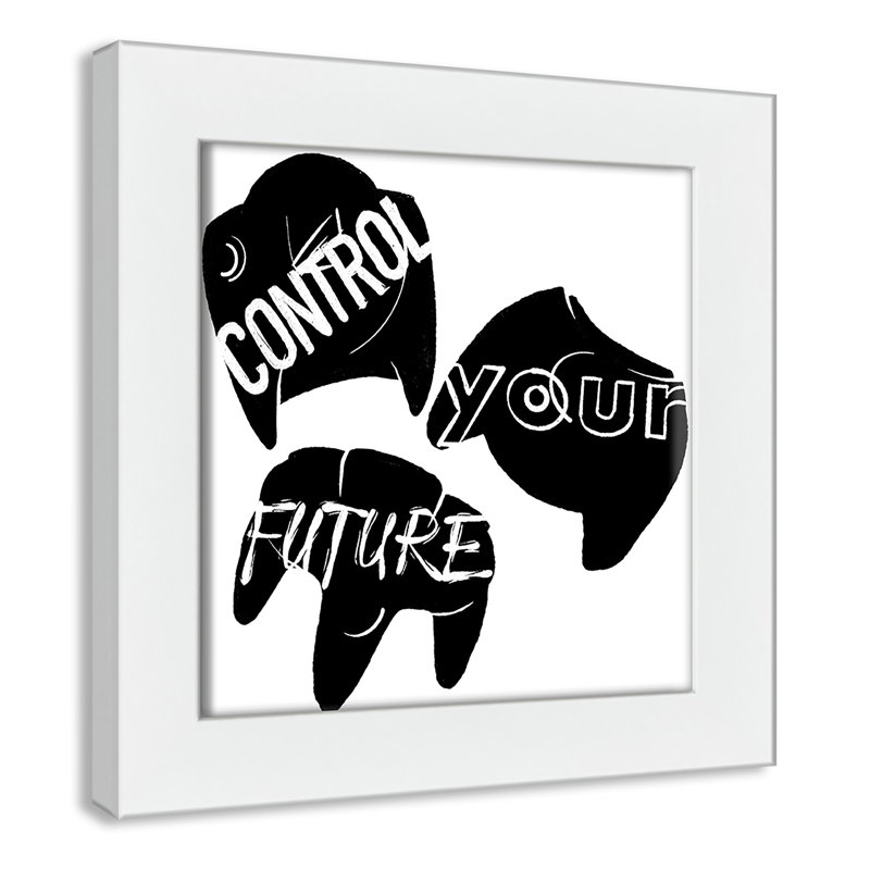 «Control your future», art encadré, H 8 po x l 8 po x P 0,63 po, Cadre blanc