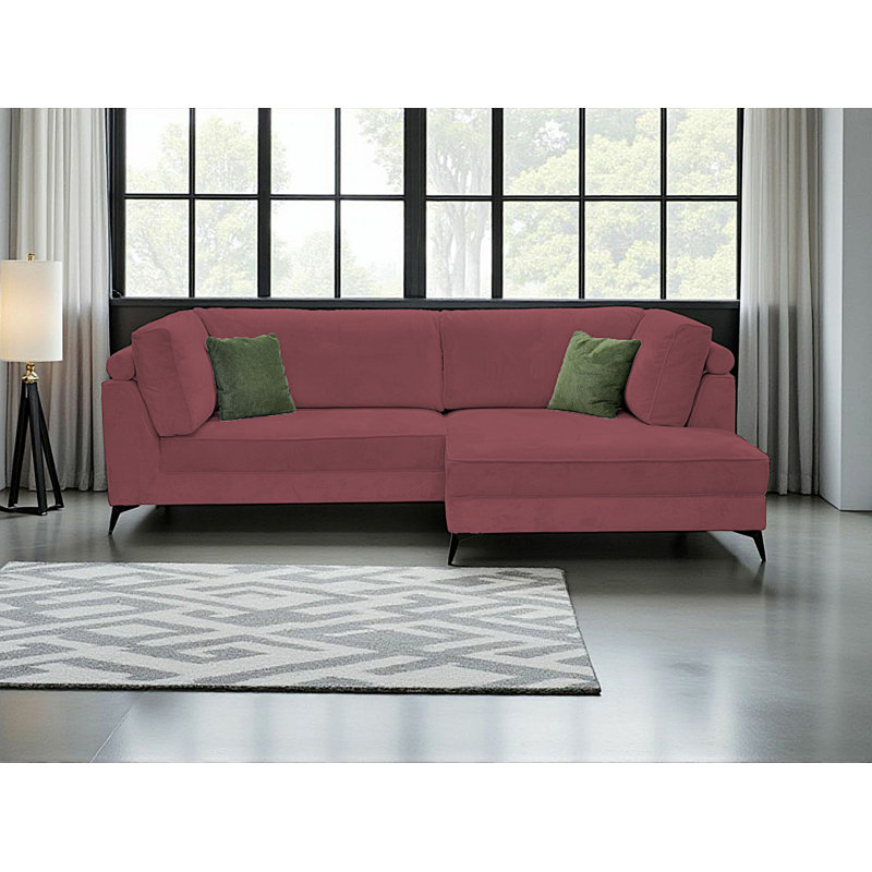 3 Seater Corner Sofa, Red, Right Hand Facing
