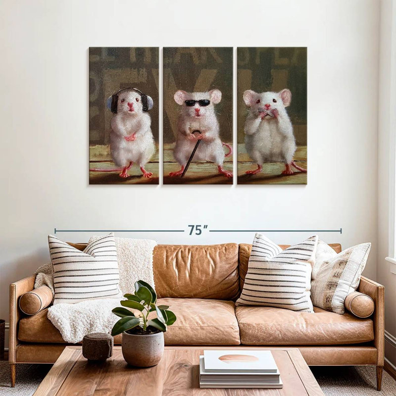 Ketti Three Wise Mice, 36" H x 57" W
