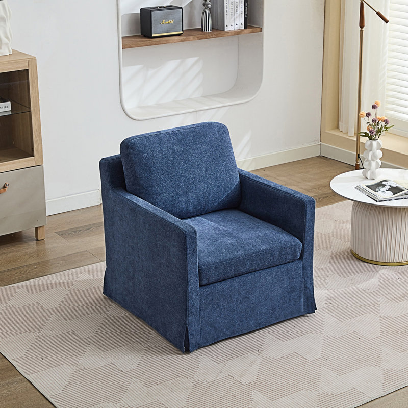 Pivote Brookson CAL117, Chenille bleue marine, H 34,8 po x l 29,9 po x P 33,1 po