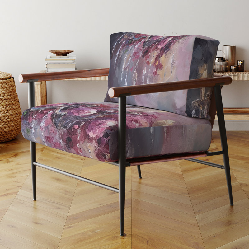 Elegant Floral Chandelier I - Fauteuil d'appoint rembourré, Noir