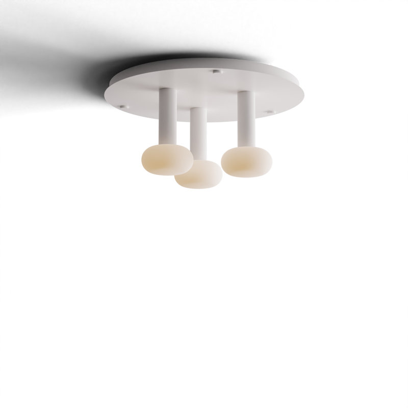 3 - Light LED Pendant, Matte White