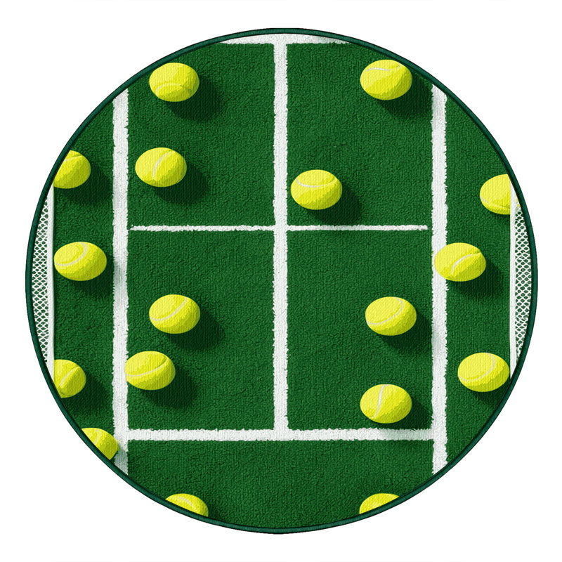  Tapis de tennis lavable, Rond 5 pi
