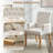 Tufted Upholstered High Back Dining Armchair, Linen-1544929036