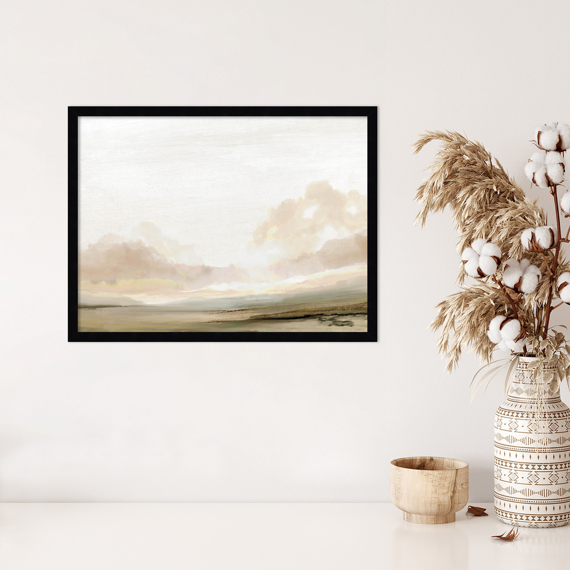 Southern Landscape by Dan Hobday, Black, 19" H x 25" W x 1" D
