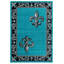 Tapis à bordure turquoise / noir / gris Goines-1032306001