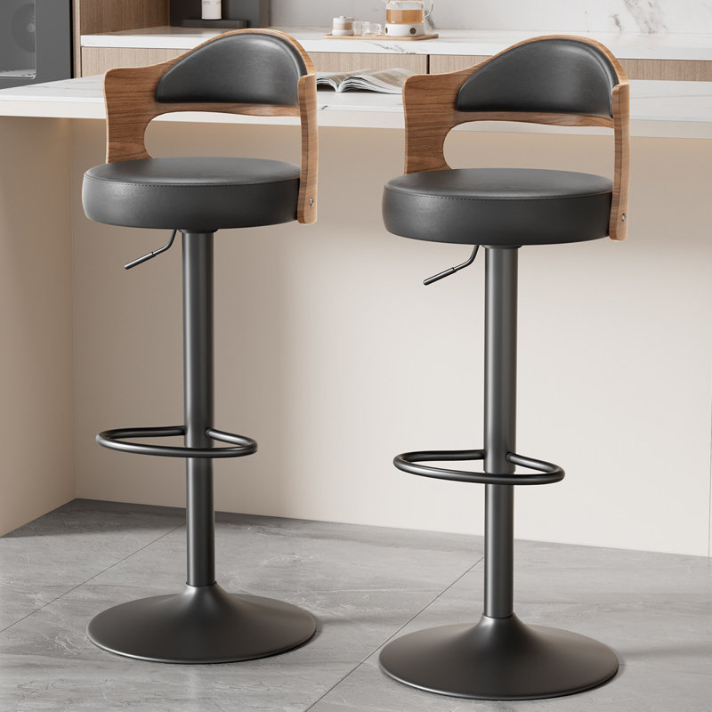 Chaise d'appoint noire à dossier solide brun-noisette (ensemble de 8), 8
