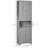 Tall Narrow Freestanding Gray Bathroom Storage Cabinet with Adjustable Shelves & Countertop - Ideal for Linen Storage-1874347507