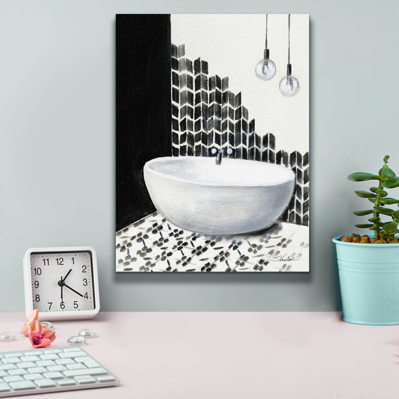  «Bathroom Patterns 1» par Silvia Vassileva, art mural sur toile, 12 po x 16 po, H 16 po x l 12 po