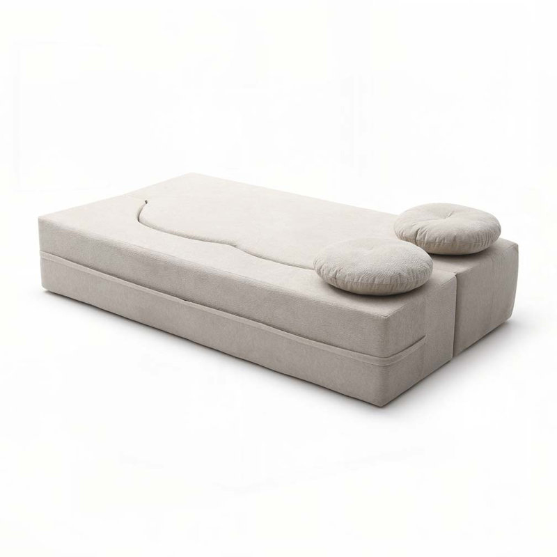 Canapé-lit pliant en mousse, canapé-lit pliant avec coussin, Kaki