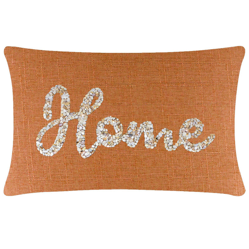Coussin Sparkles Home Shell Home | Ornements en coquillage | Décor côtier , Orange