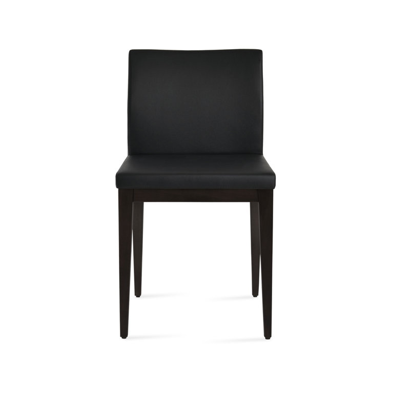 ARIA en cuir rembourré chaise, Similicuir - Noir, Naturel