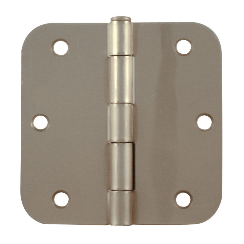 Primed MDF 3-Panel Right-Handed Interior Door with Satin Nickel Hinges