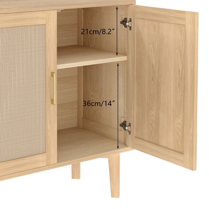  Buffet, armoire de rangement avec portes pour salle à manger et salon, Bois
