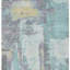 Tapis d'extérieur lavable abstrait bleu sarcelle et ivoire 5 pi x 8 pi